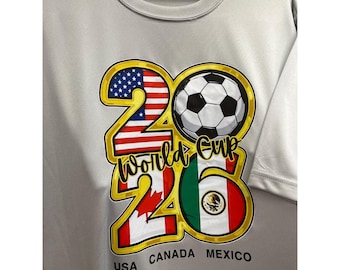 Sport Tek mens gray hand made graphic World Cup Shirt Sz L SKU 10-256