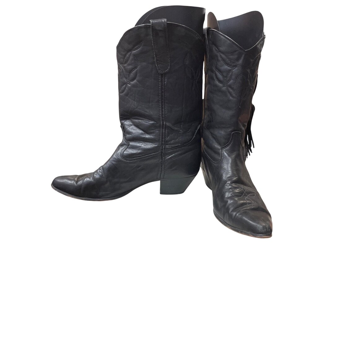 Laredo wms black leather tassled mid calf western cowboy boots sz 10M SKU 10-962, Foto 2 von 5