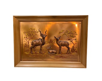 John Louw African 3D Copper Wall Art 34.5 x 24.5 Framed SKU 908