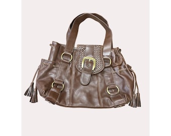 Nine West women’s brown vintage retro handbag purse SkU 6177