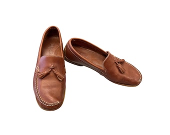 Dexter wms brown leather handmade dress casual loafers sz 8M SKU 10-041