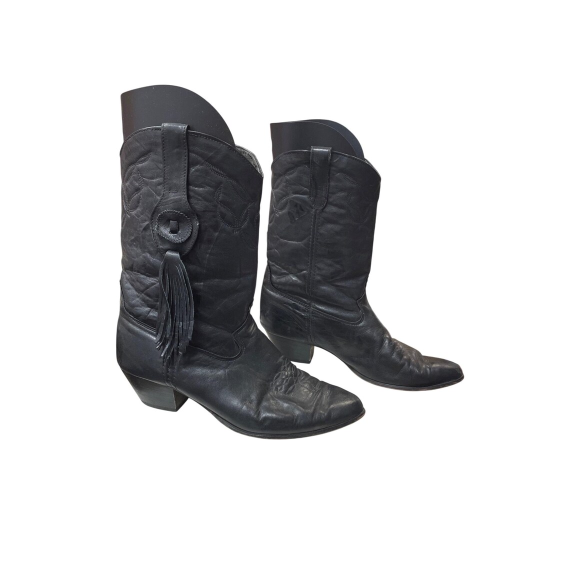 Laredo wms black leather tassled mid calf western cowboy boots sz 10M SKU 10-962, Foto 3 von 5
