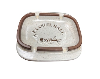 Onion River Pottery VTGH Faneuil Hall ceramic ashtray 4.5"x4.5"x1" SKU 10-237