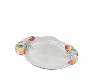 Made in Italy Ceramic VTG handpainted fruit 3d serve trinket dish SKU 9754