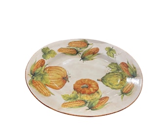 Sur La Table Italy made ceramic fall harvest corn platter dish SKU 10-240