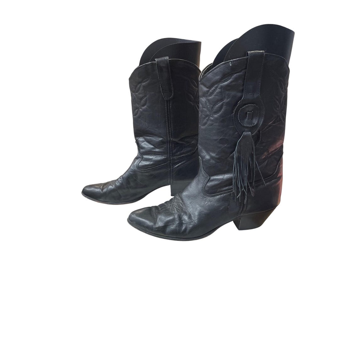 Laredo wms black leather tassled mid calf western cowboy boots sz 10M SKU 10-962, Foto 4 von 5