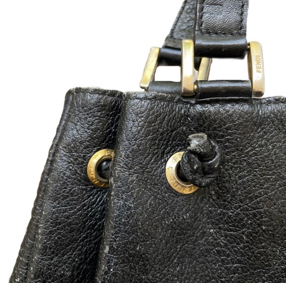 Fendi vintage black leather handbag - image 2