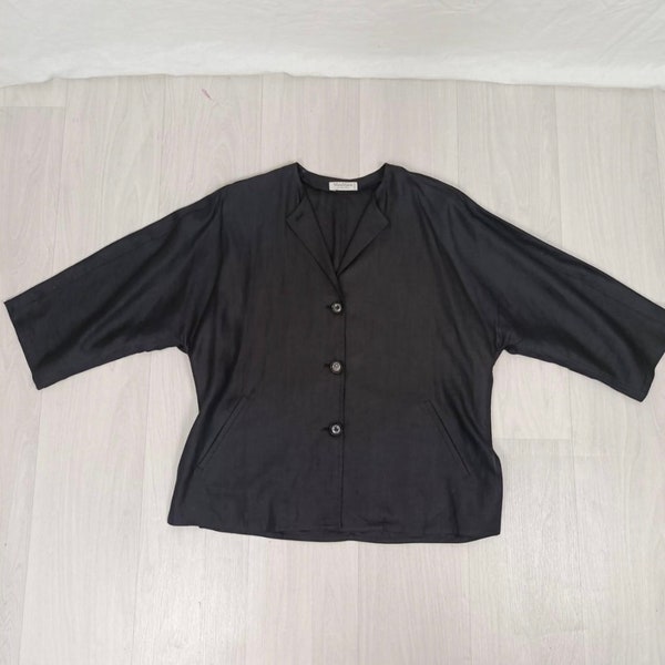Max Mara vintage black linen jacket