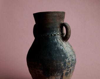 Rustikale türkische Amphorenvase: Vintage Terrakotta-Keramik, Wabi Sabi Home Decor