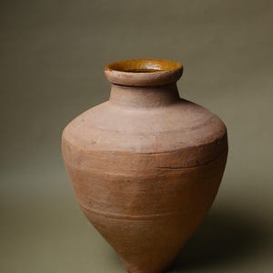 Housewarming Gift Rustic Terracotta Vase Vintage Pottery Decorative Vessel Handmade Pot Home Decor Cottagecore Birthday or Anniversary Gift