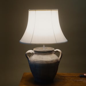 Uniek cadeau vintage tafellamp handgemaakte rustieke aardewerk potlamp antiek Turks aardewerk boerderij decor Cottagecore boho cadeauverlichting