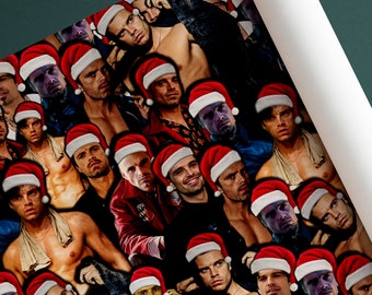 Sebastian Stan Geschenkpapier – Weihnachts-Geschenkpapier – Sebastian Stan Weihnachtsmann-Geschenkpapier