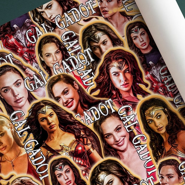 Gal Gadot Wrapping Paper- Custom Wrapping Paper- Gal Gadot Gift Wrap