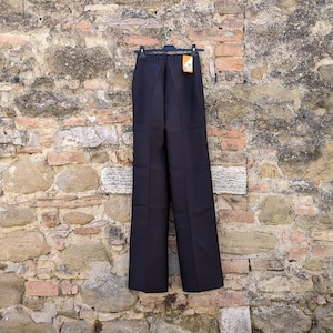 Vintage DEADSTOCK TERGAL 70s FLARE pantalones marrón oscuro cintura alta sz 36/38 con etiqueta original hippie, boho imagen 1