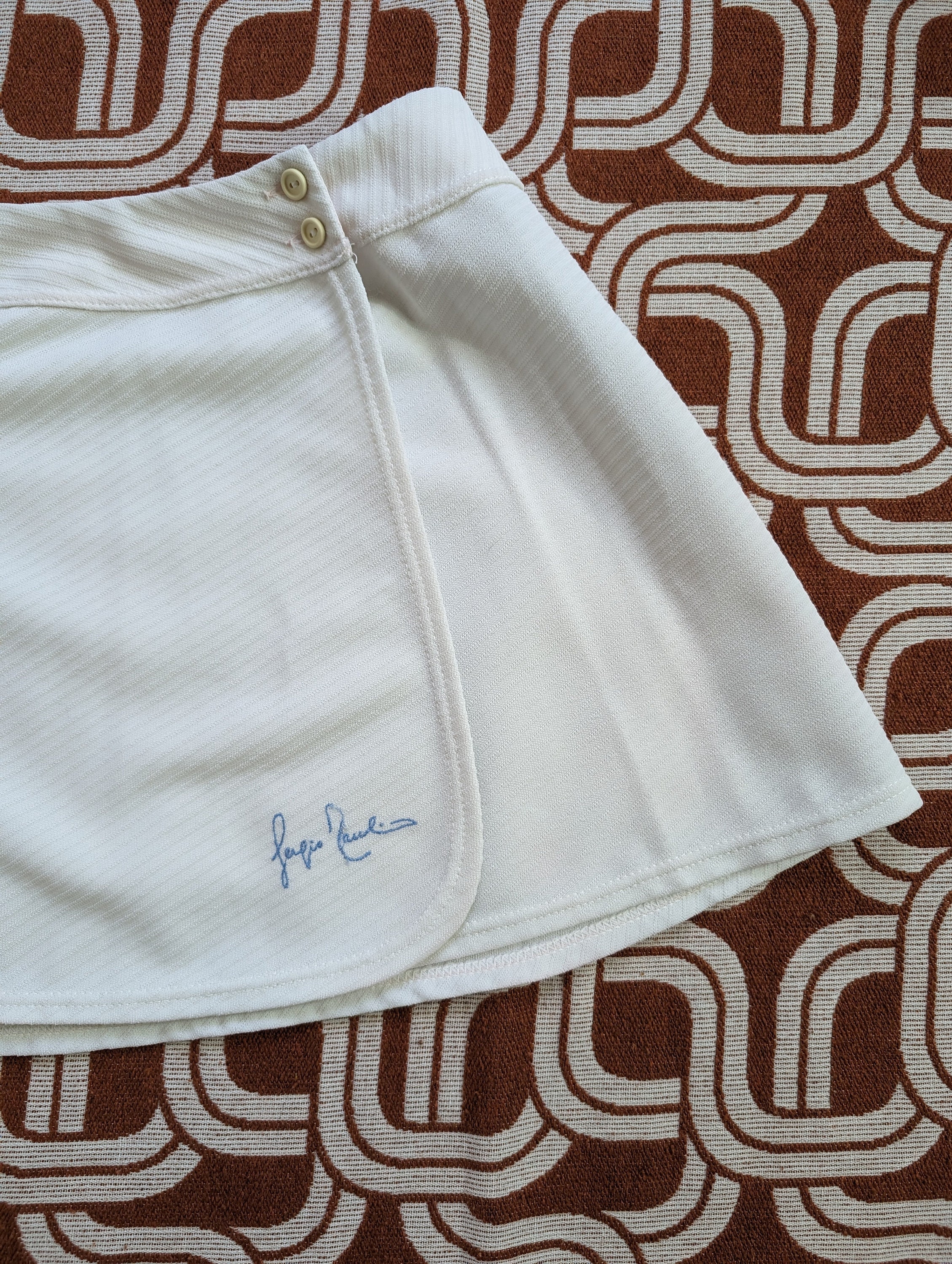 Jupe De Tennis Vintage Sergio Tacchini Femme Taille 8 UK - Wimbledon Zip Années 80