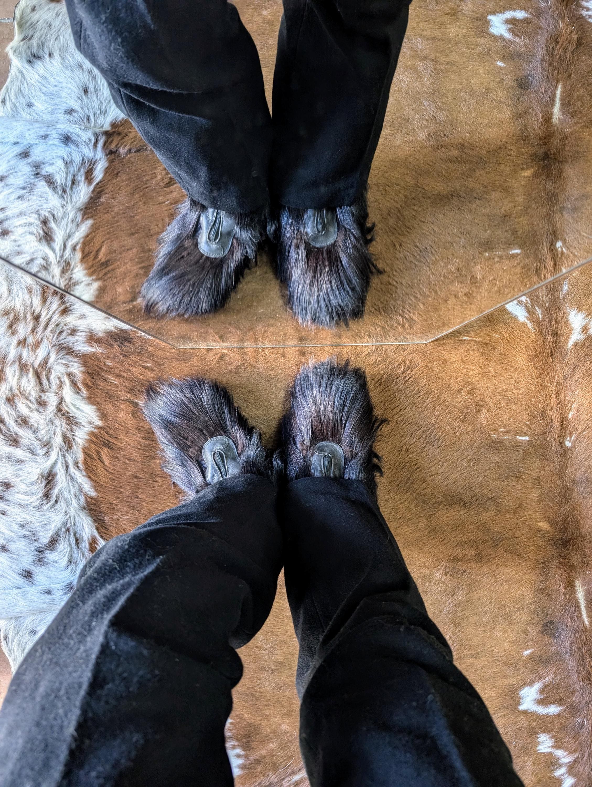 Vintage 70s/80s Diadora St. Moritz Genuine Yak Fur Yeti Boots Dark