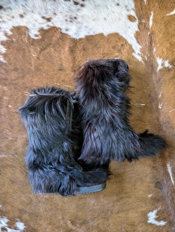 Vintage 70s/80s Diadora St. Moritz Genuine Yak Fur Yeti Boots Dark