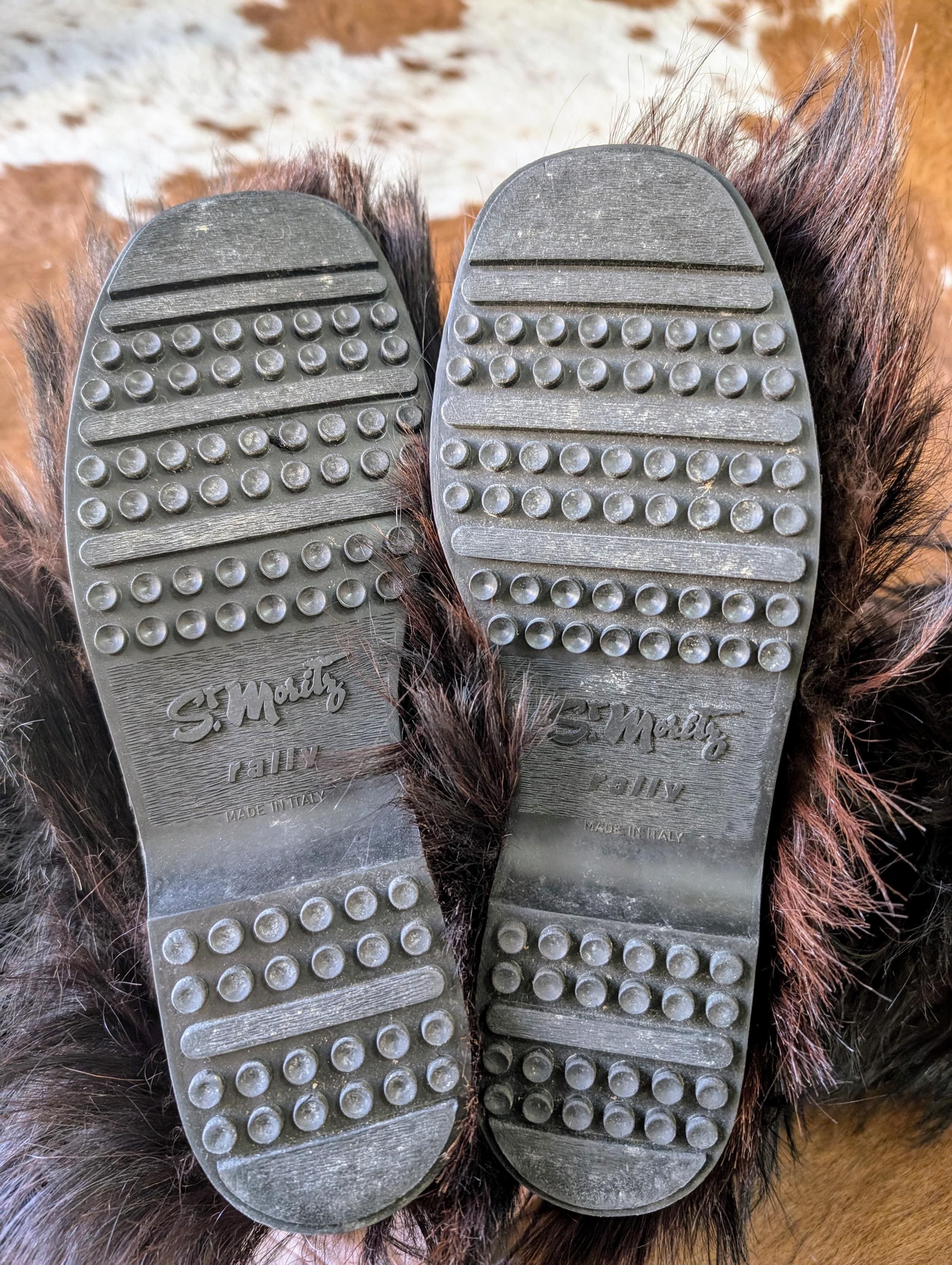 Vintage 70s/80s Diadora St. Moritz Genuine Yak Fur Yeti Boots Dark