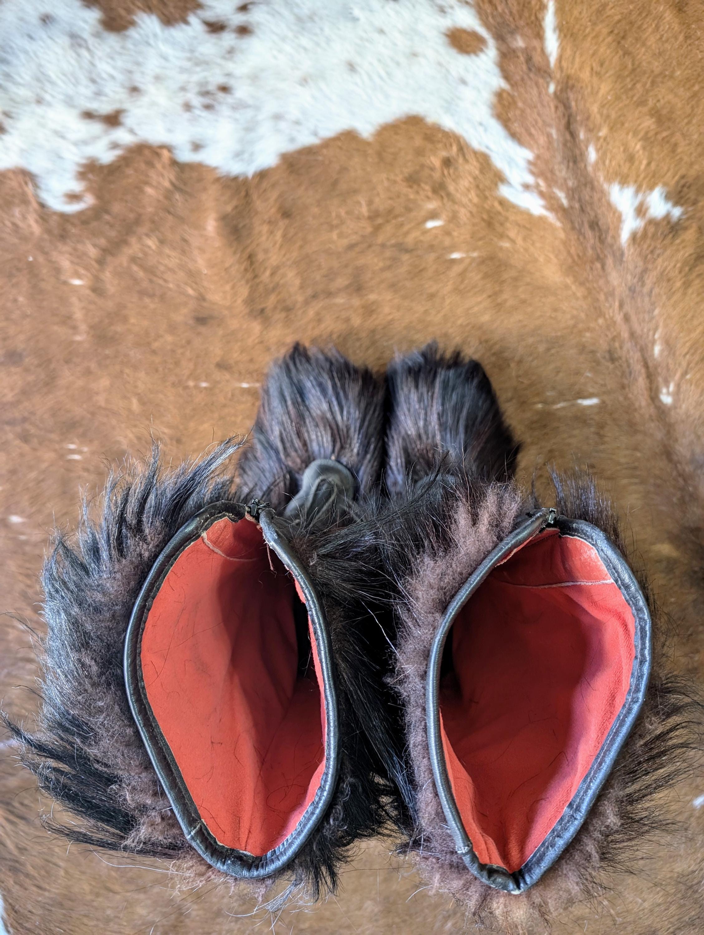 Vintage 70s/80s Diadora St. Moritz Genuine Yak Fur Yeti Boots Dark