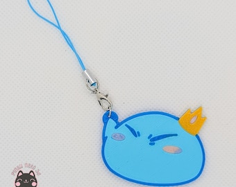Cute Slime King Phone Charm | 3D Printed Blue Monster Keychain | Isekai Manga Fan Gift Keycharm | 3D printing | Adorable Jelly
