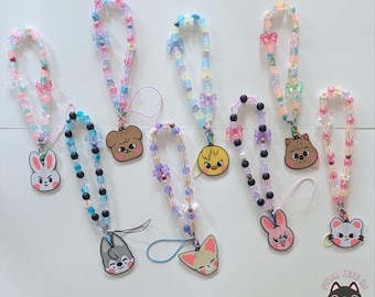 Llavero con cuentas para móvil de SKZOO / Llavero de Stray Kids / Impresión 3D / Llavero Kawaii / Accesorio K-pop / Llavero K-pop / Merchandising de SKZ / Regalo K-pop