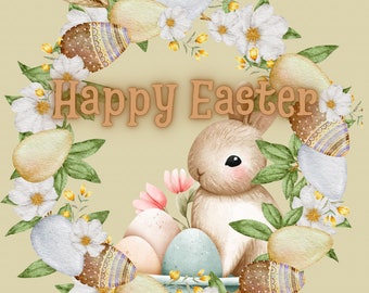 Easter Bunny High Quality pdf, Easter Clip Art, Spring Clip Art, Digital Download, Digital Paper, Digital Prints, Journal note, gift card