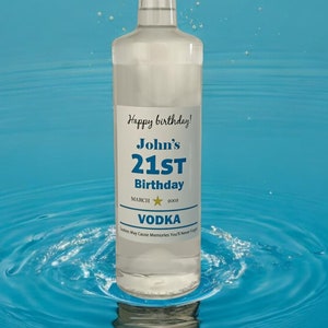 Etichetta Vodka personalizzata, etichetta bottiglia personalizzata, perfetta per matrimoni, compleanni, bomboniere, regalo di anniversario