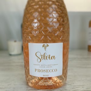 Autocollant personnalisé en vinyle pour étiquette de vin champagne Prosecco - Cadeau de fantaisie amusant pour un anniversaire, une fête ou une fête