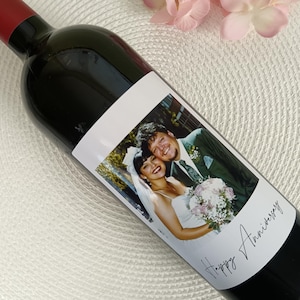 Etiquette de vin photo personnalisée, Etiquette de vin de fiançailles personnalisée, Etiquette de vin de mariage, Cadeau pour proposition de mariage, Cadeau pour couple, Cadeau d'anniversaire
