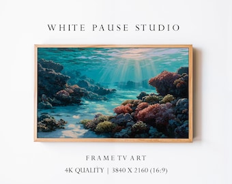 Underwater Coral Reef Frame TV Art, Ocean Seascape Wallpaper 4K