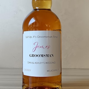 Groomsman Whiskey Label - Groomsman Proposal Label - Groomsman Gift - Best Man Gift - Best Man Proposal - Custom Personalized Wedding Gifts