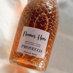 Autocollant personnalisé en vinyle pour étiquette de vin champagne Prosecco - Cadeau de fantaisie amusant pour un anniversaire, une fête ou une fête