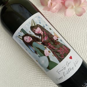 Aangepaste foto wijnetiket, gepersonaliseerd verlovingswijnetiket, bruiloft wijnetiket, voorstel cadeau, cadeau paar, jubileumcadeau