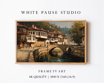 Revival Village Samsung Frame TV Art, Old Balkan Houses Landscape Wallpaper 4K