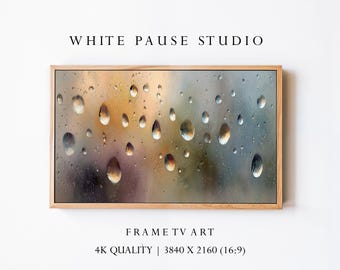 Raindrop Glass Art 4K, Samsung Frame TV Decor, Minimal Abstract Calm Texture