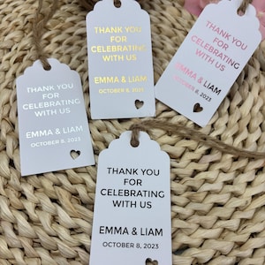 Custom Wedding Favor Tags | Personalized Thank You Tags | Gift Tags for Wedding, Bridal Shower, Birthday Party Favors
