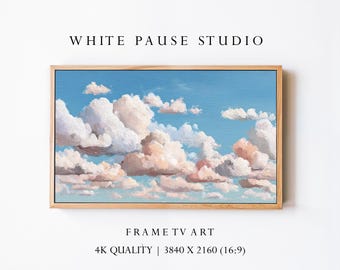 Soft Cloud Sky Art, Minimal Landscape Decor, 4K (Digital Download)