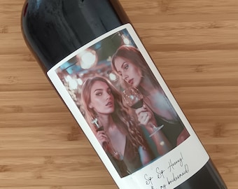 Etiqueta de foto personalizada propuesta de dama de honor botella de vino/champán - Regalos personalizados de propuesta de dama de honor