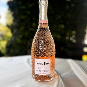 Autocollant personnalisé en vinyle pour étiquette de vin champagne Prosecco - Cadeau de fantaisie amusant pour un anniversaire, une fête ou une fête
