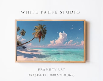 Tropical Beach Palm Tree Art for Samsung Frame TV (4K UHD)