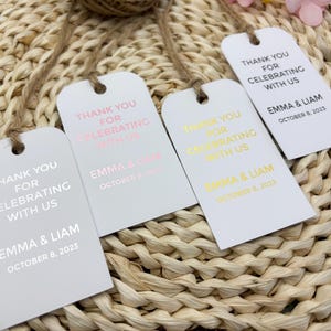 Custom Wedding Favor Tags | Personalized Thank You Tags | Gift Tags for Wedding, Bridal Shower, Birthday Party Favors