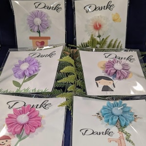 Biglietto di ringraziamento con candela a forma di margherita – candela regalo fatta a mano con fiori come souvenir d'amore