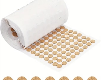 Self-adhesive cork pads 10 mm – Round protective pads for Jesmonite, furniture, decoration, scratch protection, crafts & DIY projects