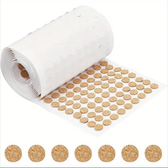 Selbstklebende Kork-Pads 10mm – Runde Schutz-Pads für Jesmonite, Möbel, Dekoration, Kratzschutz, Basteln & DIY Projekte