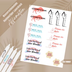 Waterslide AFFIRMATION | Candle tattoos DIN A4 | Tattoo foil for DIY candles | Design and decorate your own candles