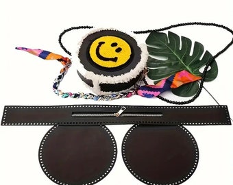 黒の合成皮革で作られたクラフトキットハンドバッグ