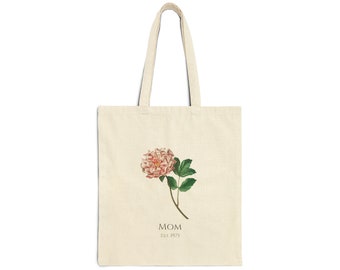 Birth Month Flower, Personalized Tote Bag, Mother's Day, Soft Life, Bridesmaid, Wedding, Gifts for her