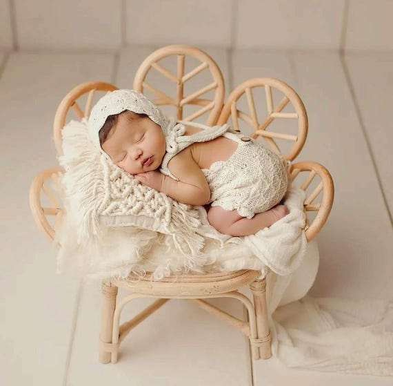 Set Vestiti Per Fotografia Neonato 0-2 Mesi - Tutina E Cappello Lavorati A Maglia Unisex, Azzurro, Per Servizio Foto