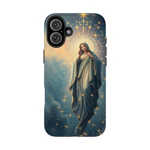 Virgin Mary Phone Case - Blue Spirit Virgin Mary - iPhone 16-7, Samsung Case - Tough Case - Religious, Catholic Phone Case Gift