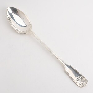 Fiddle Thread & Shell Israel Freeman Silverplate 12.75" Dressing Stuffing Spoon
